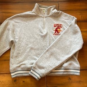 USC cropped quarter zip